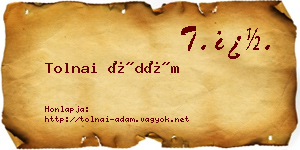 Tolnai Ádám névjegykártya